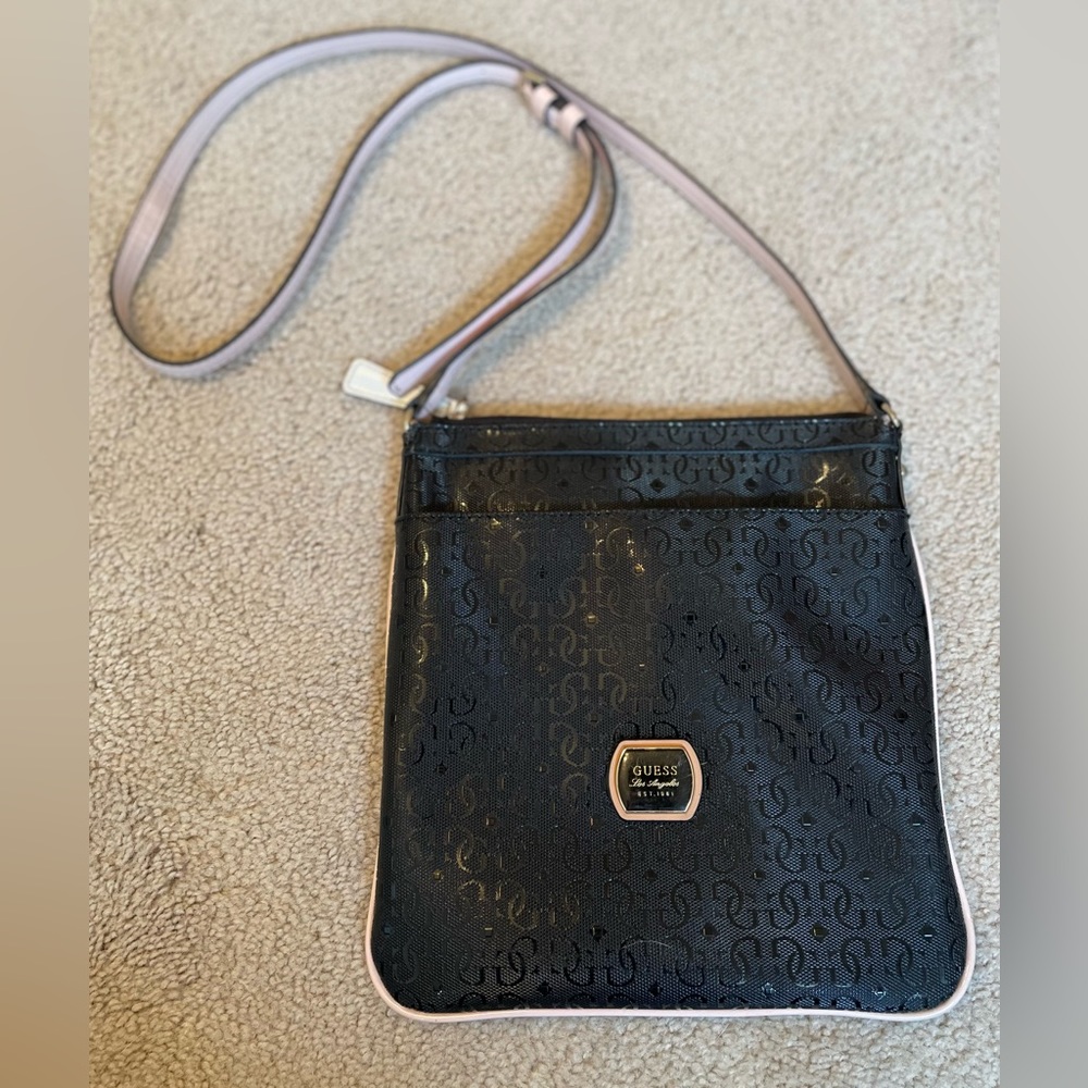 Guess Handbag Black w/pink strap